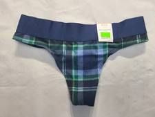 Women's Cotton Stretch Thong with Elastic Waist Auden Dark Green Size XS