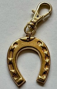 Authentic Hanging Decoration Horseshoe Horse shoe gold plated CLIP ON ADD ON ZIPPER PULL