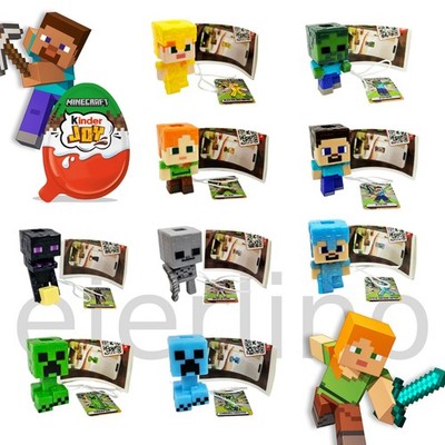 Kinder Joy MINECRAFT KOMPLETTSATZ alle 9 Figuren mit BPZ VC307-VC405 NEU