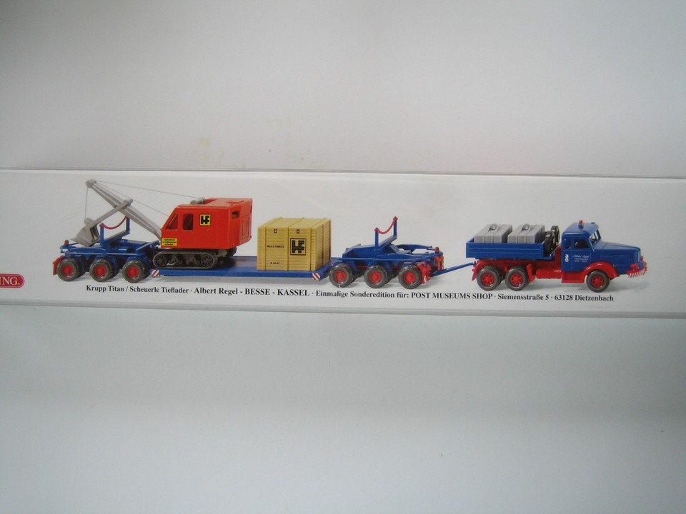 Wiking H0-PMS 16-50-02-Albert Regel Kassel-Krupp-Scheuerle Anhänger-OVP ...