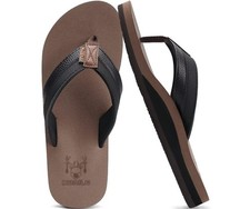 KuaiLu Mens Arch Support Flip Flops Waterproof