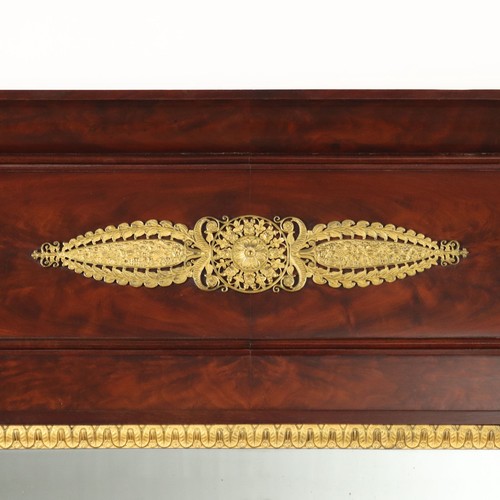 Antica Caminiera Impero Mogano Cornice Bronzo Italia XIX Secolo Originale - Foto 4 di 8