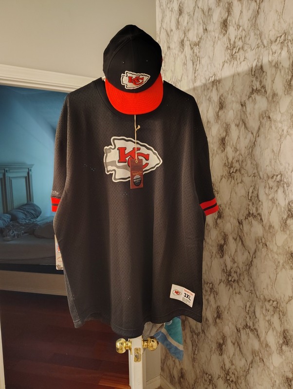 Mitchell&Ness Majestic Kansas City Chiefs Mesh Jersey Size 3xl With Snapback 