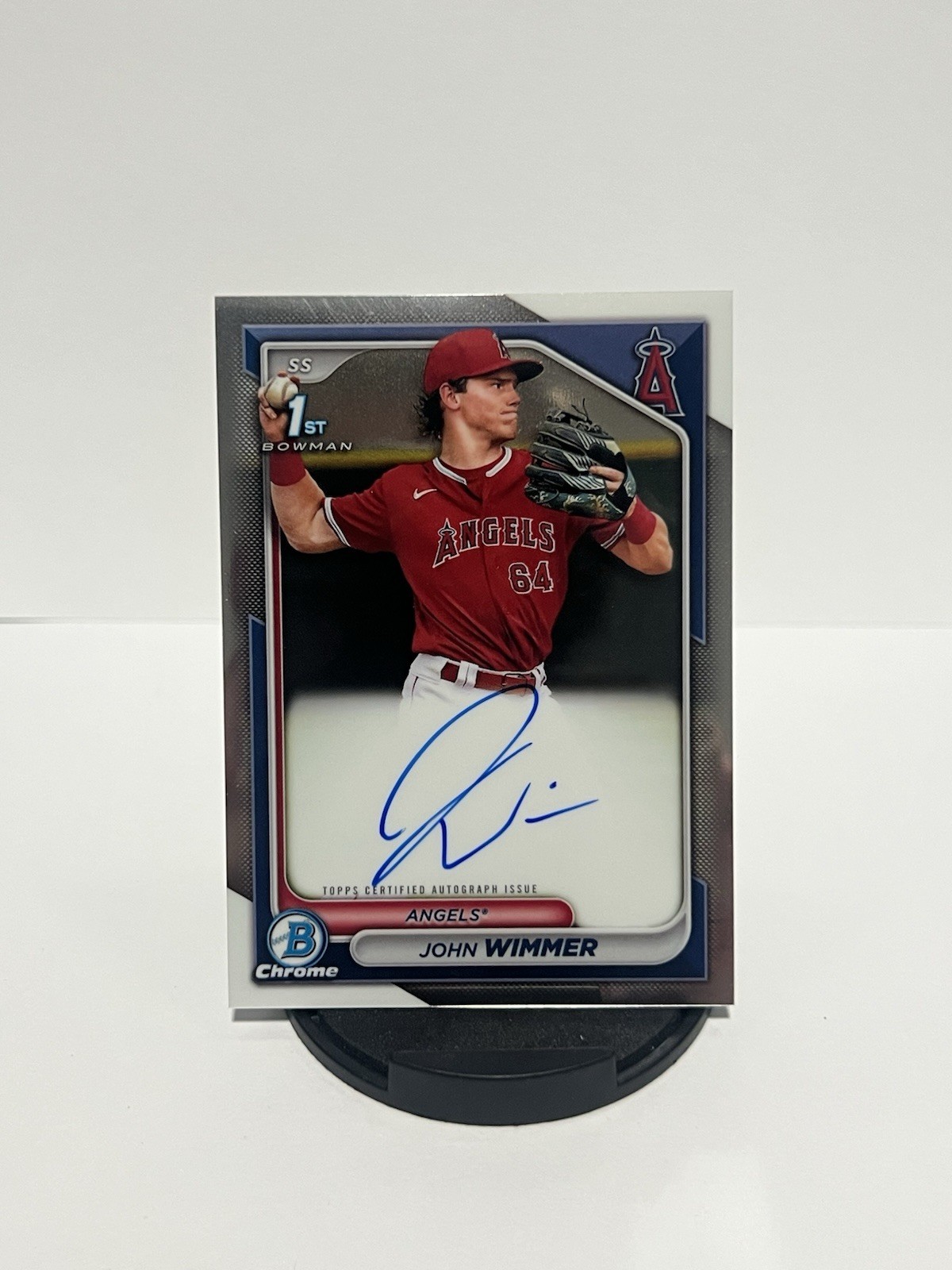 John Wimmer On Card Auto 1st Bowman Chrome 2024 Bowman CPA-JW Angels