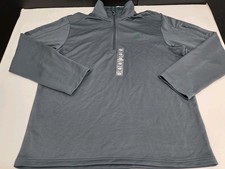 NWT Adidas Mens 1/4 Zip 3 Stripe Grey Track Jacket Zip Pckt Arm Size XL 8977