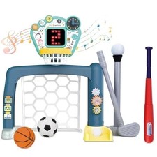 4 in 1 Adjustable Basketball Hoop Soccer Goal for Toddlers 1-3,Kids Sports