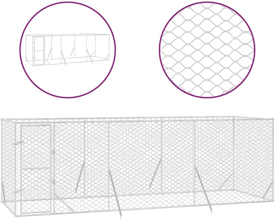 Canile da Esterno Taglia Grande, Box per Cani da Esterno, Canile da Esterno, Rec - Immagine 2 di 4
