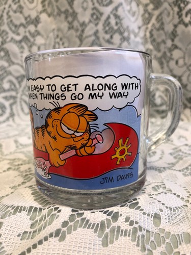 Vintage Garfield McDonald's Glass Coffee Cups Mugs JimDavis 1978-80 Lot Of 4 EUC - Picture 3 of 10