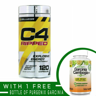 Cellucor C4 RIPPED Energy & Cutting Formula - 120 caps BURN FAT + FREE GARCINIA