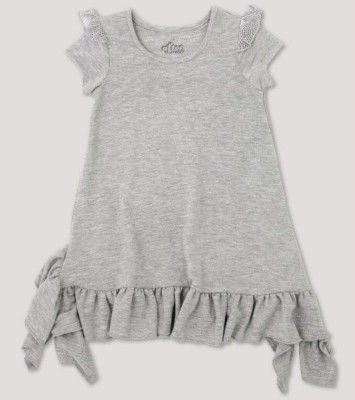 Afton Street Girls Toddlers Short Sleeve A-Line Dress Gray Select Size (3937)