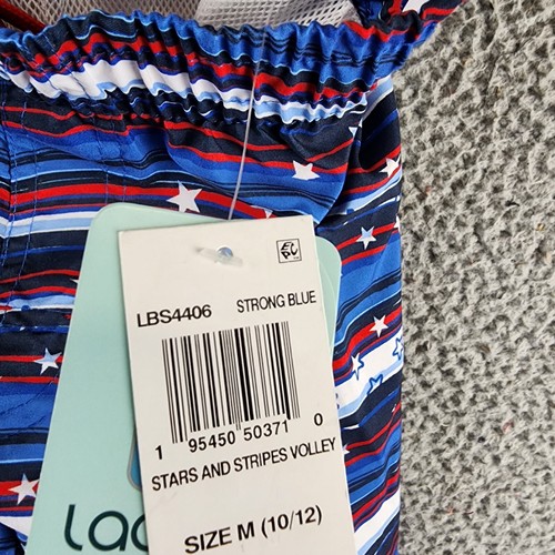 Laguna Stars & Stripes Volley Swim Trunks Big Boys M 10/12 Strong Blue Pull On - Picture 12 of 16