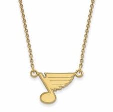10k Gold NHL St. Louis Blues Small Pendant 18 in Necklace