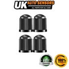 4x Black Plastic Tyre Valve Air Dust Caps Universal Car Van Truck Cycle