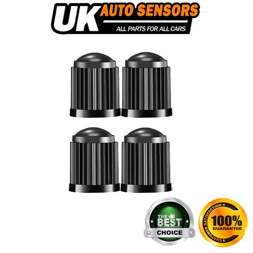 4x Black Plastic Tyre Valve Air Dust Caps Universal Car Van Truck Cycle