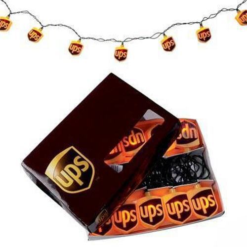 UNITED PARCEL SERVICE CHRISTMAS UPS STORE XMAS BROWN GOLD LOGO LIGHTS