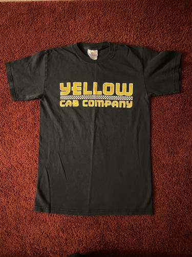 chemise vintage jaune compagnie taxi promo voiture petit rare hipster - Photo 1/3