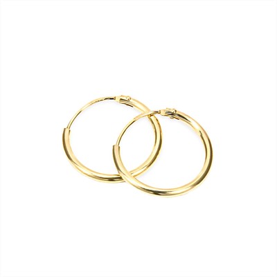 Ohrringe Creolen Echt Gold 585 Teilmatt Massiv Gelbgold Damen