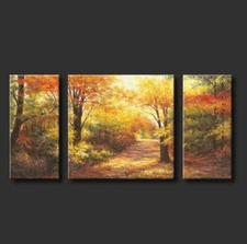Nordic landscape oil painting golden autumn art canvas painting home decoration