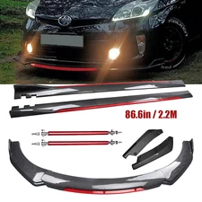 For Toyota Prius Front Bumper Lip Spoiler Side Skirt Carbon Fiber Bod Kit