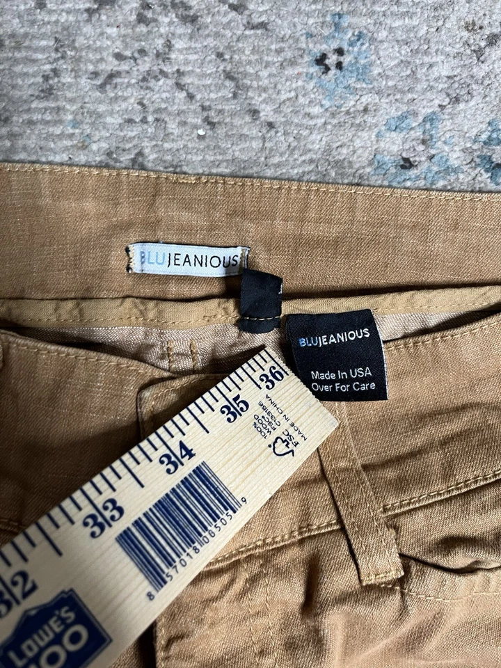 Pantalones de mezclilla de diseñador para mujer Blu Jeanious marrón tostado talla 29 Foto 2 de 4
