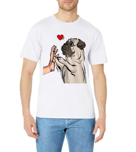 Pug Love Funny Dog Lover Owner Girls Gift T-Shirt - Picture 2 of 2