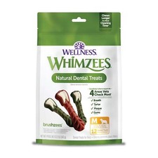 WHIMZEES Brushzees Dog Dental Chews 12 Count Natural Tartar Control Treats