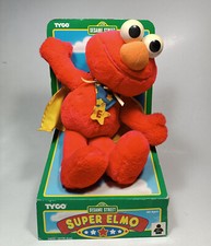 TYCO VTG 1998 SESAME STREET SUPER ELMO PLUSH DOLL EUROPEAN TOY UNUSED VHTF MIP