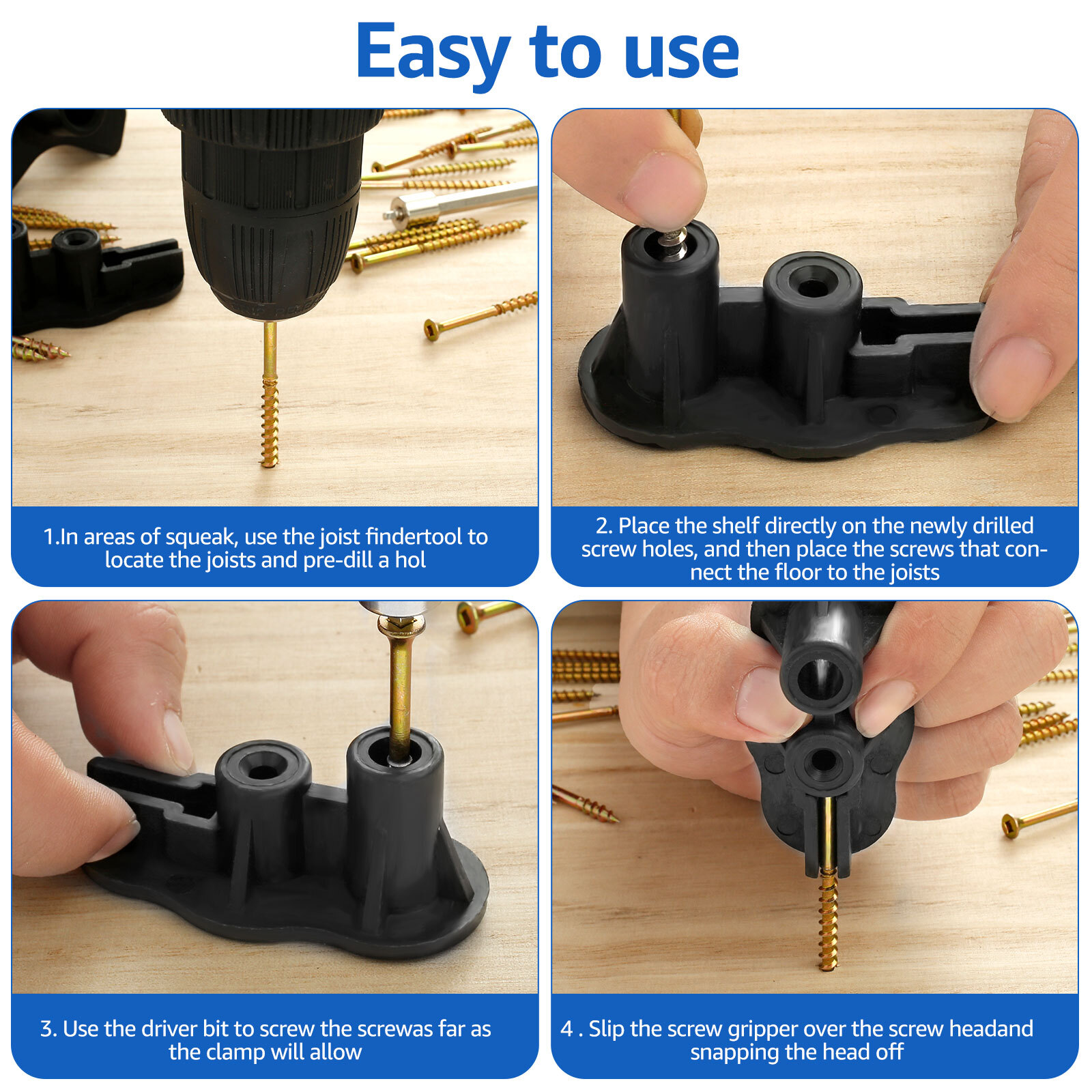 55Pcs Squeaky Floor Repair Kit Steel Eliminate Floor Squeak Screws Kit