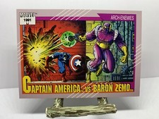 Captain America VS Baron Zemo #99 Impel 1991 Marvel Universe Card Series 2