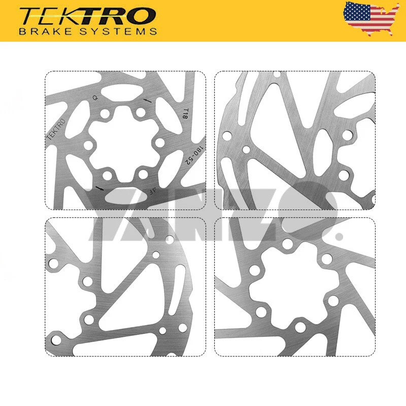 Rotor de freno de disco para bicicleta TEKTRO TR160/180 6 pernos con pernos incluidos Stock en EE. UU. Foto 3 de 4