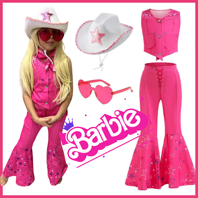 Kids Barbie Cowgirl Halloween Costume for Girls Kids Barbie 