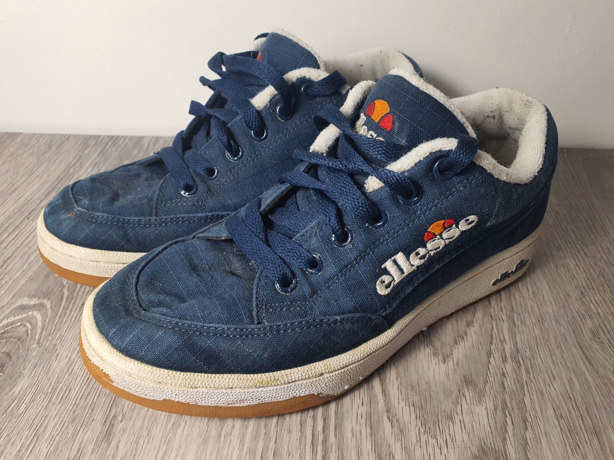 ellesse - ジム用品 Ellesse Vintage Fabric Trainers UK 4 Blue Gum Sole Casual