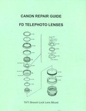 Canon FD Telephoto Lenses Service Repair Manual 1971 Reprint