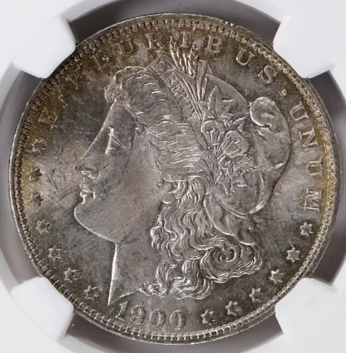 Morgan Silver Dollar 1900 O/CC, Graded NGC MS-63, TOP-100! Nicely toned!