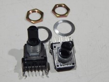 12mm SQUARE TWO-IN-ONE DUAL ROTARY PC MOUNT 10K 6 PIN - LOT OF 2 POTENTIOMETER'S