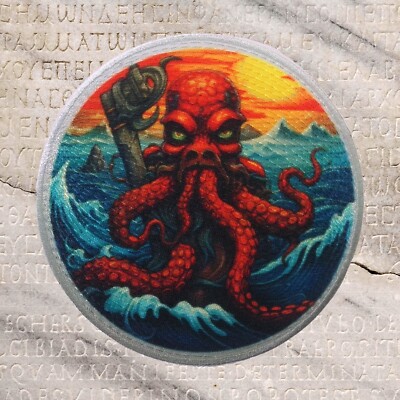 Kraken Patch Iron-on Applique Clothing Cryptid Badge Myth Folklore Sea Creature