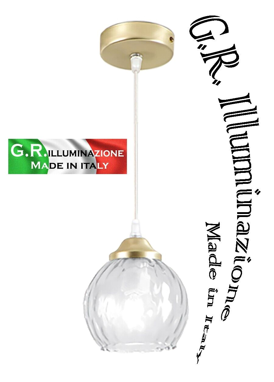 Lampada Sospensione Vetro Cristallo Ø11 Moderno | Illuminazione Vale 1L