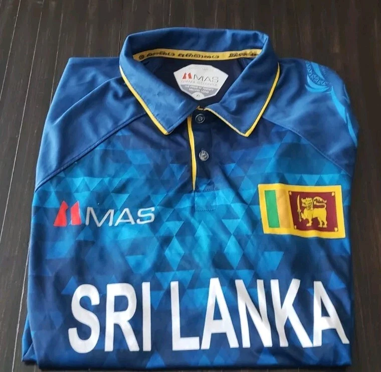 Camiseta azul Sri Lanka Lions Copa do Mundo de Críquete por MAS tamanho XL geométrica nova sem etiquetas - Imagem 2 de 4