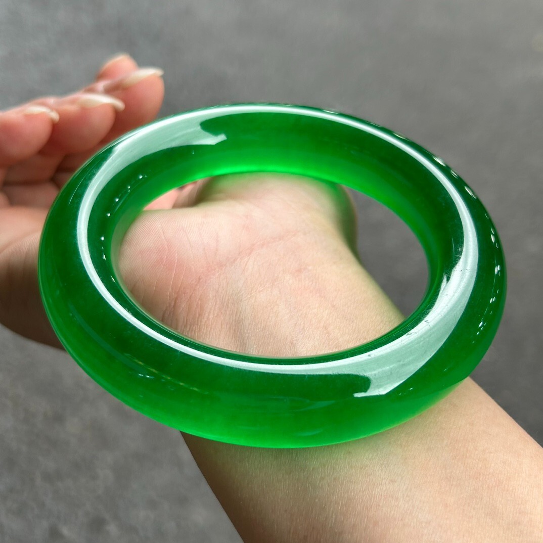 み*よ様 ICE BANGLE 101 Real natural Myanmar high Ice Green Jade jadeite bracelets Bangle