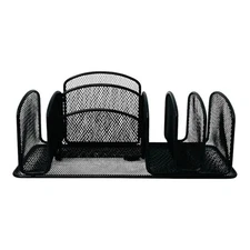 Safco Onyx Mesh Deluxe Desktop Organizer 12.5" x 5.25" x 5.25" Black