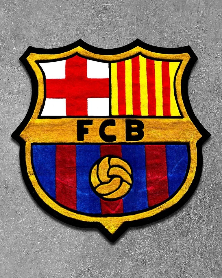 Fc 巴塞罗那手工簇绒地毯 100 羊毛手工地毯家用卧室 — 第 4/4 张图片