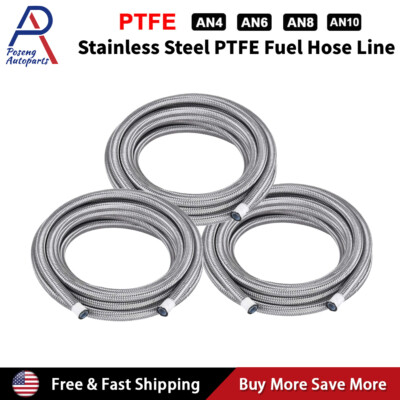AN4/AN6/AN8/AN10/AN12 Nylon Stainless Steel Braided Brake Gas/Oil/Fuel Line Hose