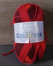 Herrschners Gradience Worsted Yarn Bing Cherry 8oz 489 Yard Varigated 4 Medium