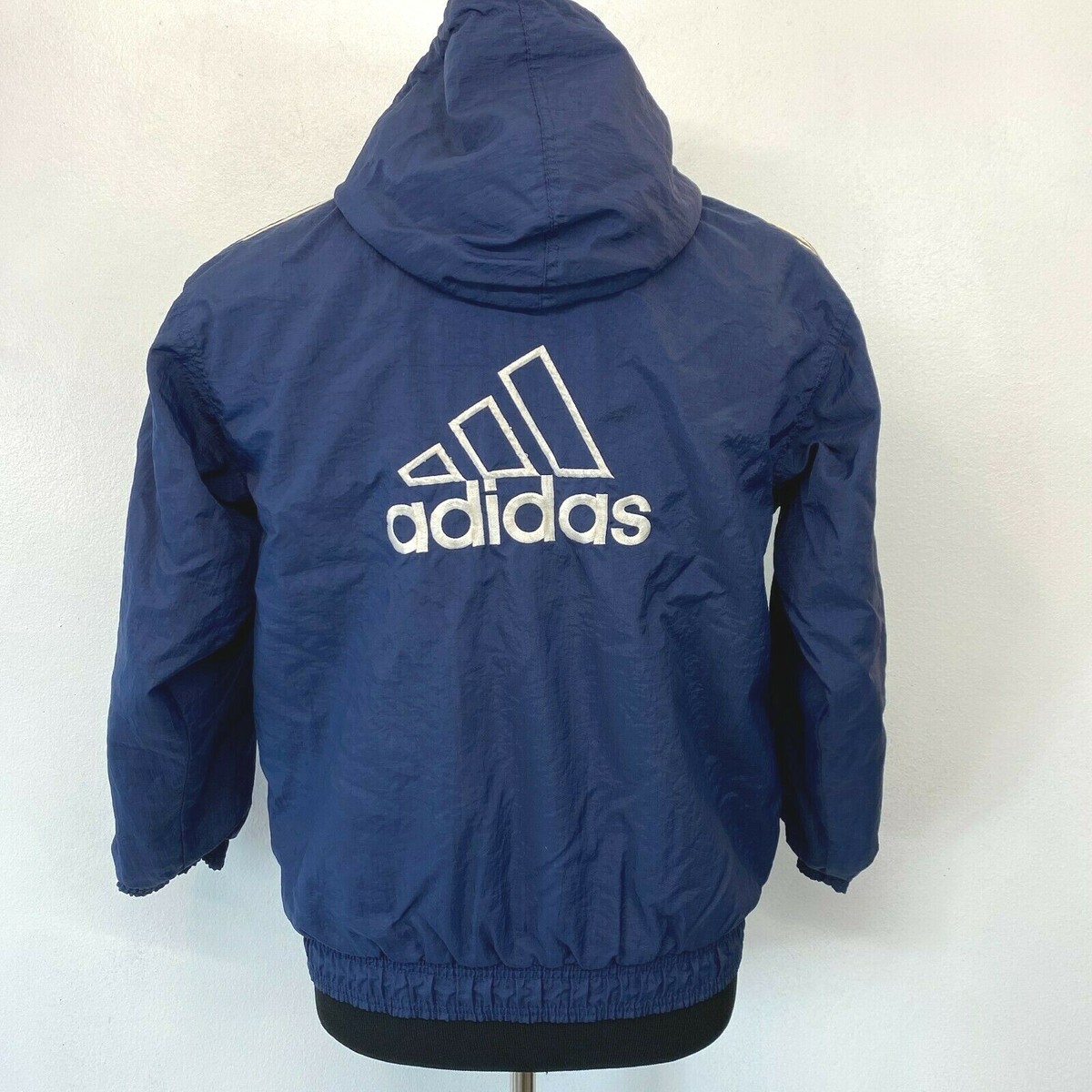 Vintage 1990s Adidas Jacket size L Blue Embroidered Logo