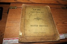 1944 No. CT-190  Parts Price List Motor Trucks International Harvester