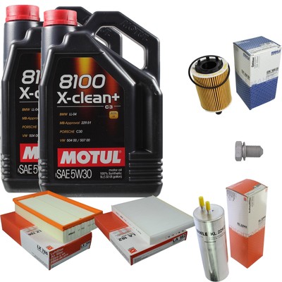 MAHLE Inspektionspaket 10 L Motul 8100 X-clean+ 5W-30 für VW Multivan V 2.5 TDI