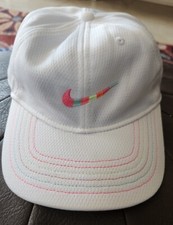 Nike Just Do It Pink Logo Dri-Fit Hat White Adjustable Child Size