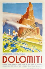 Dolomite Alps Italy vintage travel poster 16x24