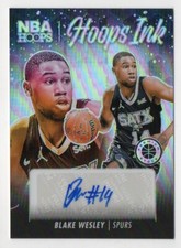 2023-24 Panini Premium Stock Blake Wesley Hoops Ink Silver Prizm Auto #HI-WES
