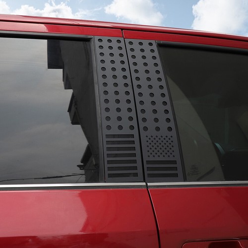 Black Door Window Pillar Posts Cover Accessories For Ford F150 2015-2020 US Flag - Picture 4 of 8